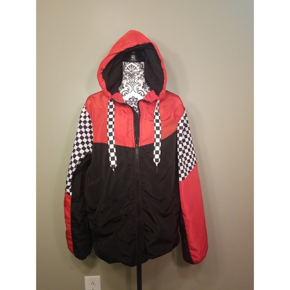Jackets & Blazers - Carbon Color Block Checkerboard Jacket